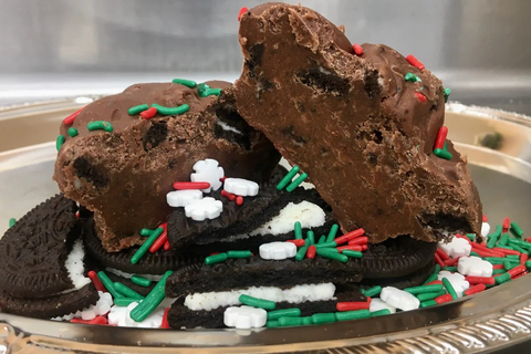 Chocolate Cookies and Holiday Sprinkles Fudge